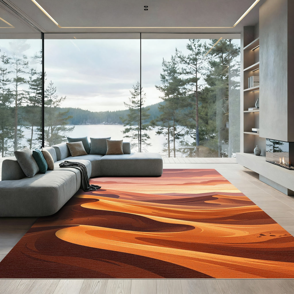 Desert Dunes Sunset Landscape Rug