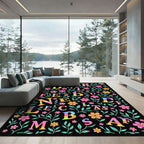 Rainbow Alphabet Floral Garden Rug