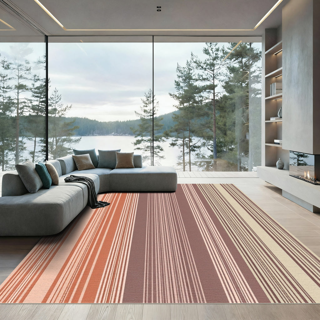 Warm Pastel Stripe Accent Rug