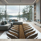 Earthy Woven Feather Symmetry Rug