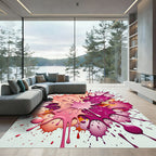 Vibrant Pink and Magenta Abstract Splash Rug