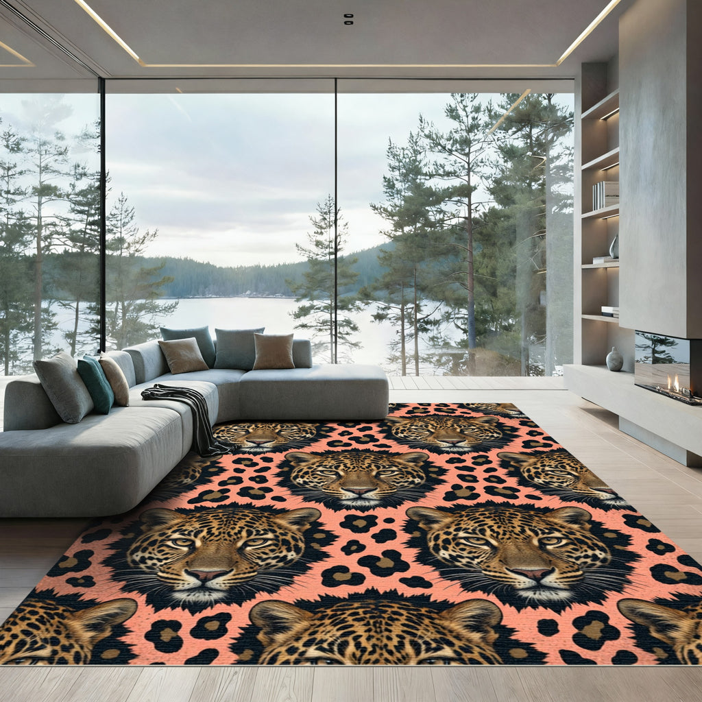 Coral Leopard Spot Assemblage Rug
