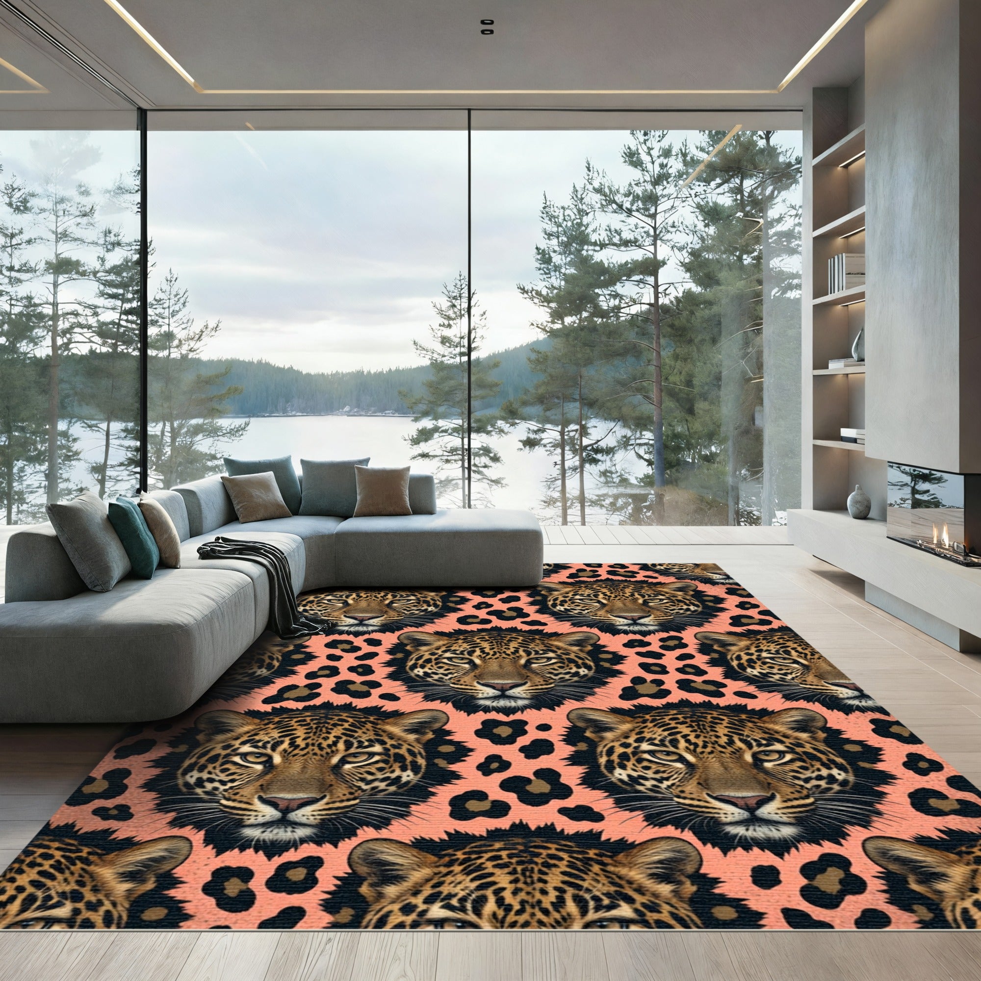 Coral Leopard Spot Assemblage Rug