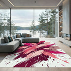 Vibrant Berry Rose Abstract Brushstroke Rug