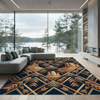 Art Deco Southwestern Copper Mesa Rug
