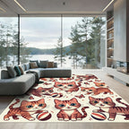 Playful Orange Tabby Cat Kitten Mosaic Rug