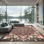 Blushing Pink Floral Petal Mandala Rug