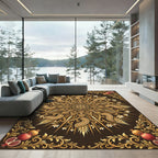 Golden Pomegranate Paisley Floral Medallion Rug