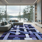 Woven Indigo Stripes Texture Rug