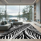 Monochromatic Bold Zebra Stripes Rug