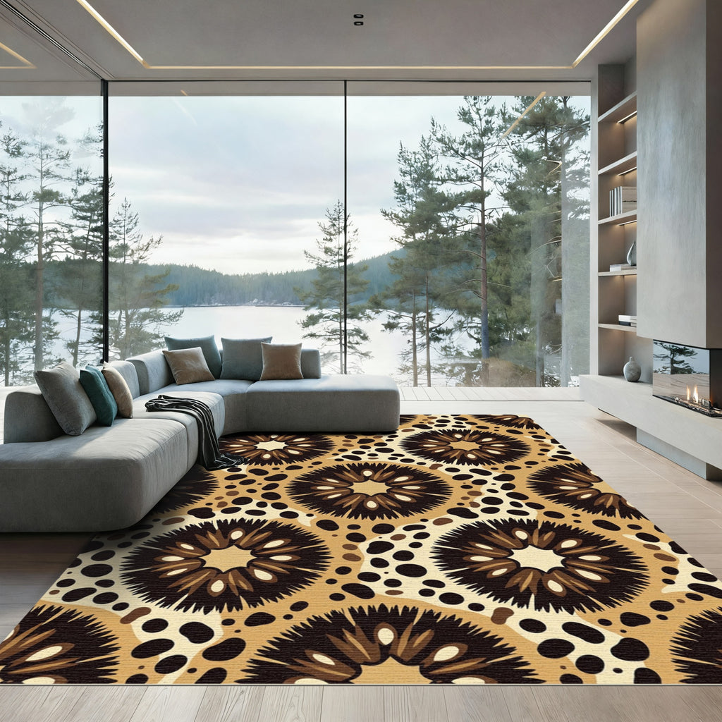 Earthy Bloom Spotted Sunburst Rug