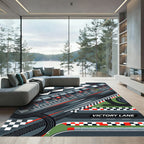 Dynamic Race Track Championship Checkered Graphic Rug