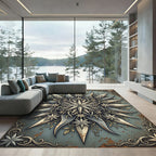 Antique Metallic Starburst Floral Rug