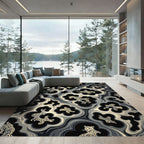 Monochromatic Leopard Cloud Abstract Rug