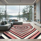 Coral Pink Heart Illusion Rug