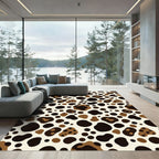 Modern Earthy Brown Leopard Spot Rug