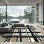 Modern Plaid Tartan in Neutral Tones Rug