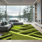 Lime Optical Illusion Stairs Rug