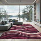 Crimson Pink Flowing Wave Rug