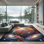 Cosmic Swirling Nebulae Starry Galaxy Rug