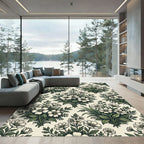 Elegant Cream Botanical Floral Meadow Rug