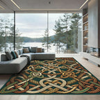 Intricate Celtic Knotwork Earthy Bronze Rug