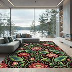 Elegant Pink Lotus Botanical Garden Rug