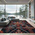 Gothic Crimson Cross Chain Art Rug
