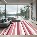 Pink Vertical Stripe Composition Rug