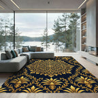Golden Baroque Filigree Medallion Rug
