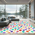Vibrant Multicolored Polka Dot Celebration Rug