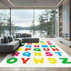 Bright Primary Alphabet Grid Rug