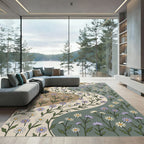 Pastel Daisy Strewn Winding Path Rug