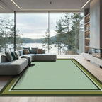 Green Forest Geometric Border Rug