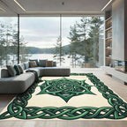 Intricate Emerald Celtic Knot Medallion Rug