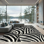 Black White Animal Print Rug