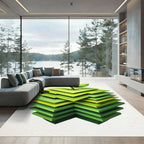 Layered Lime Apple Geometric Art Rug