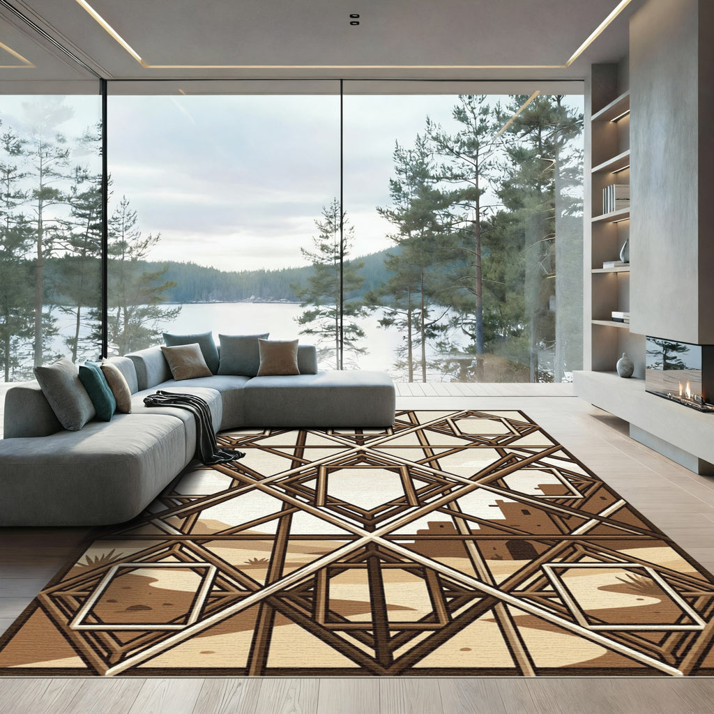 Geometric Desert Arch Window Rug