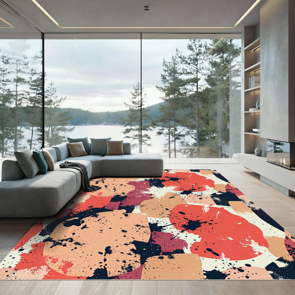 Abstract Splash Paint Composition Rug