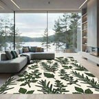 Botanical Fresh Green Herb Garden Rug