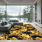 Golden Leopard Roar Abstract Spot Rug
