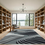 Gray Sculpted Wave Layers Rug