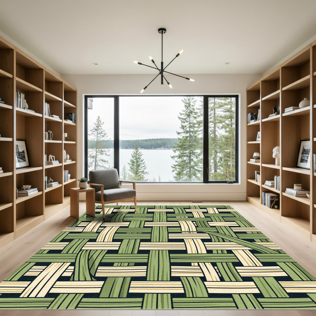 Woven Sage And Cream Texture Rug