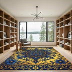 Azure Saffron Elaborate Central Bloom Rug