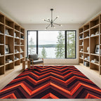 Bold Amber Chevron Layered Rug