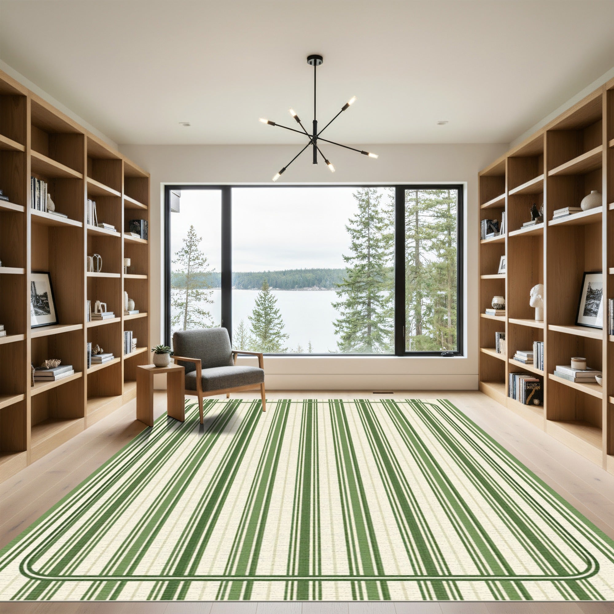 Verdant Stripes Tall Border Rug