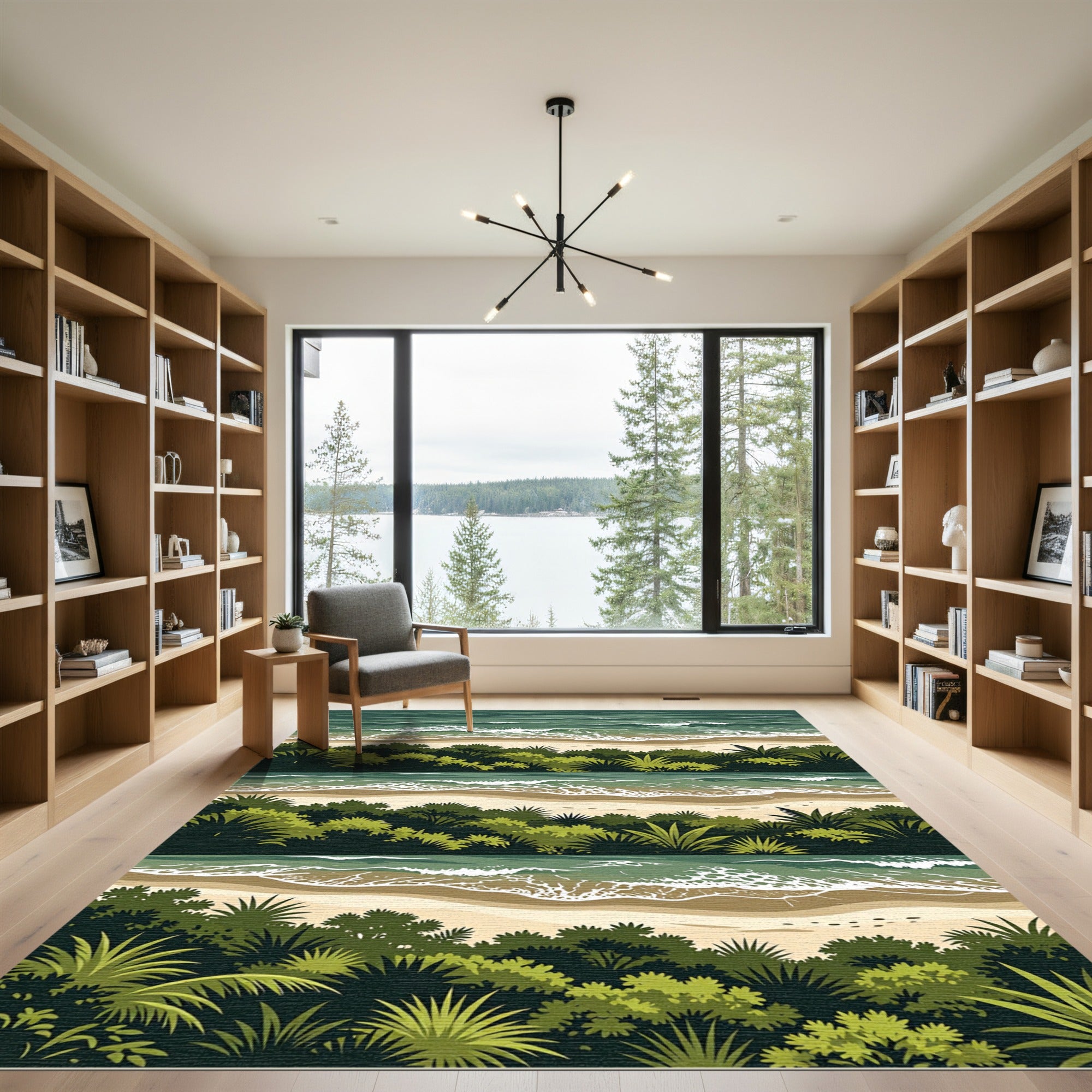 Coastal Shoreline Lush Tropical Vista Rug