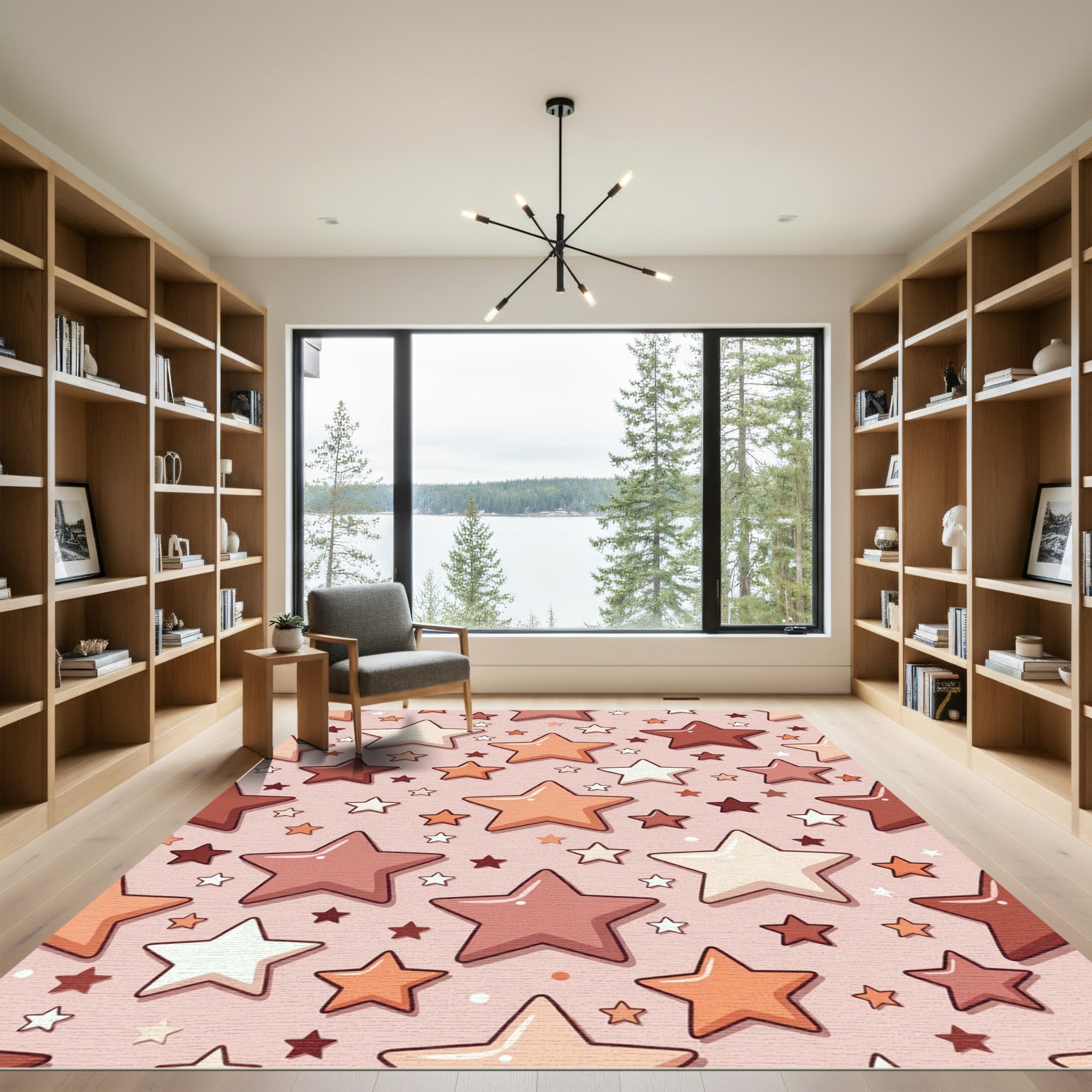 Cozy Earthy Star Cluster Rug