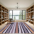 Earthy Tones Vertical Stripe Composition Rug