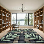 Sage Leaf Woven Earthy Tones Rug
